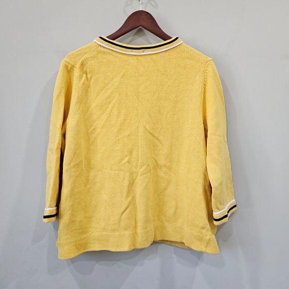 Talbots Womens Charming Knit Cardigan Plus Size Yellow Vibrant Feminine Mature - Picture 7 of 10